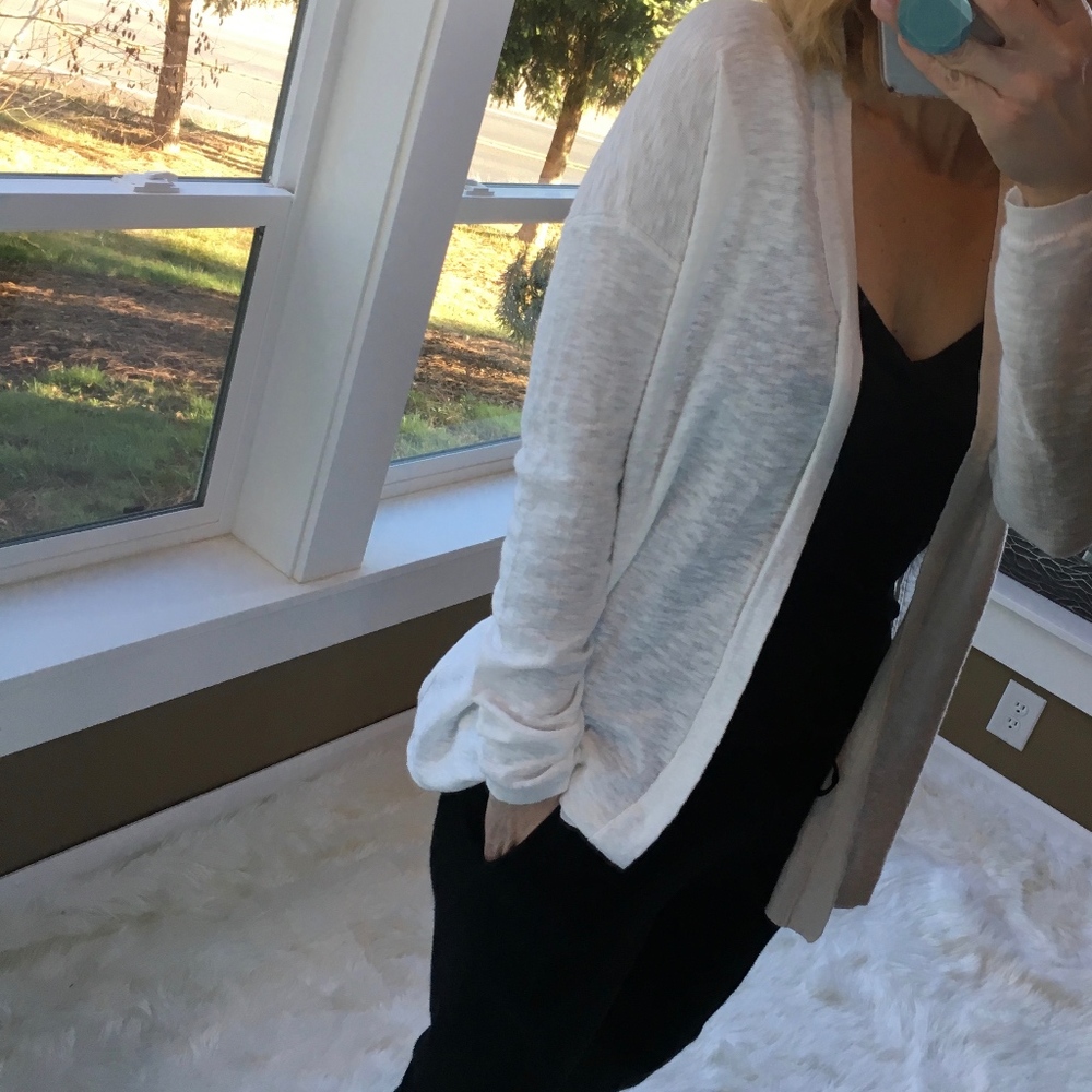 Calvin Klein Open Front Cardigan White~Medium